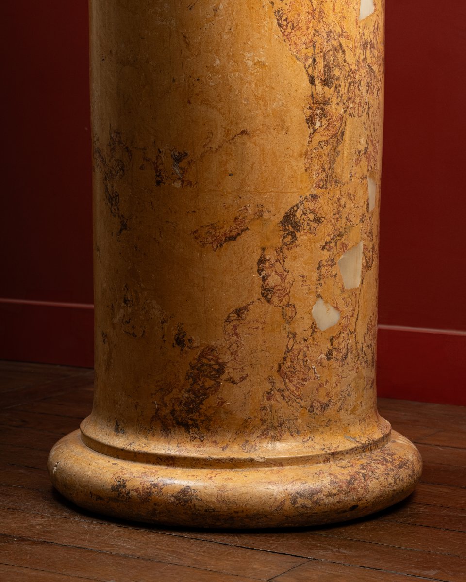 A Scagliola Column Imitating Breccia Gialla-photo-3