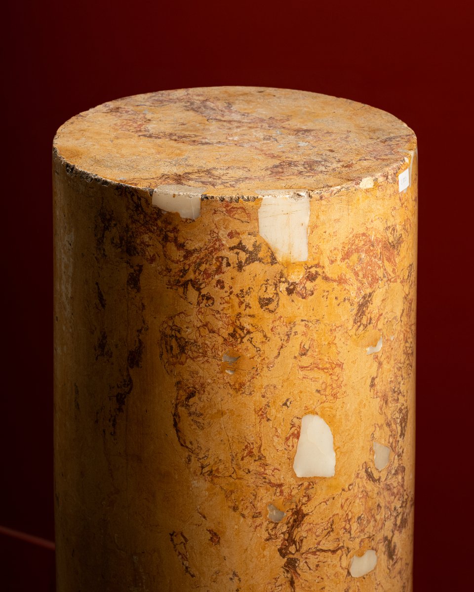 A Scagliola Column Imitating Breccia Gialla-photo-4
