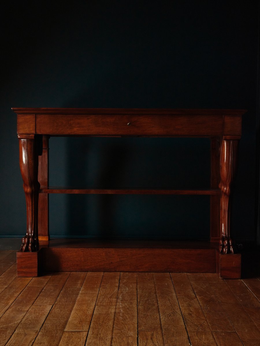 Paire de consoles-dessertes en acajou massif, par Jacob-Desmalter-photo-4