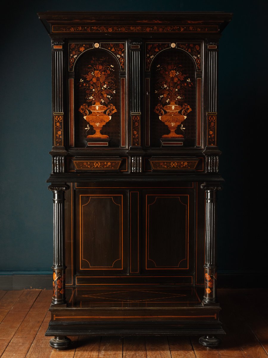 A Louis XIV-style Marquetry Cabinet By Charles Hunsinger