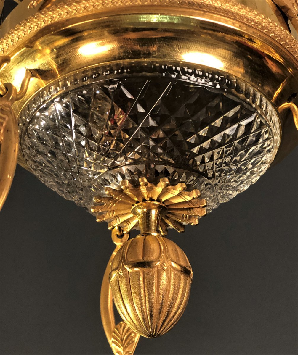Lustre en cristal taillé et bronze doré - Saint-Petersbourg vers 1820 --photo-4