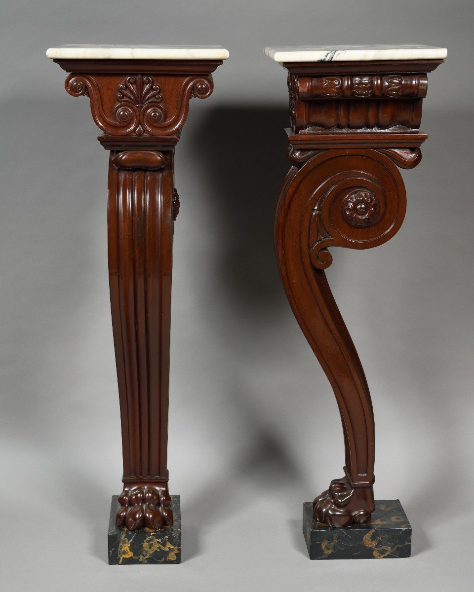 Attributed To Thomas Hope - Pair Of Mahogany Pedestal - 19th Century