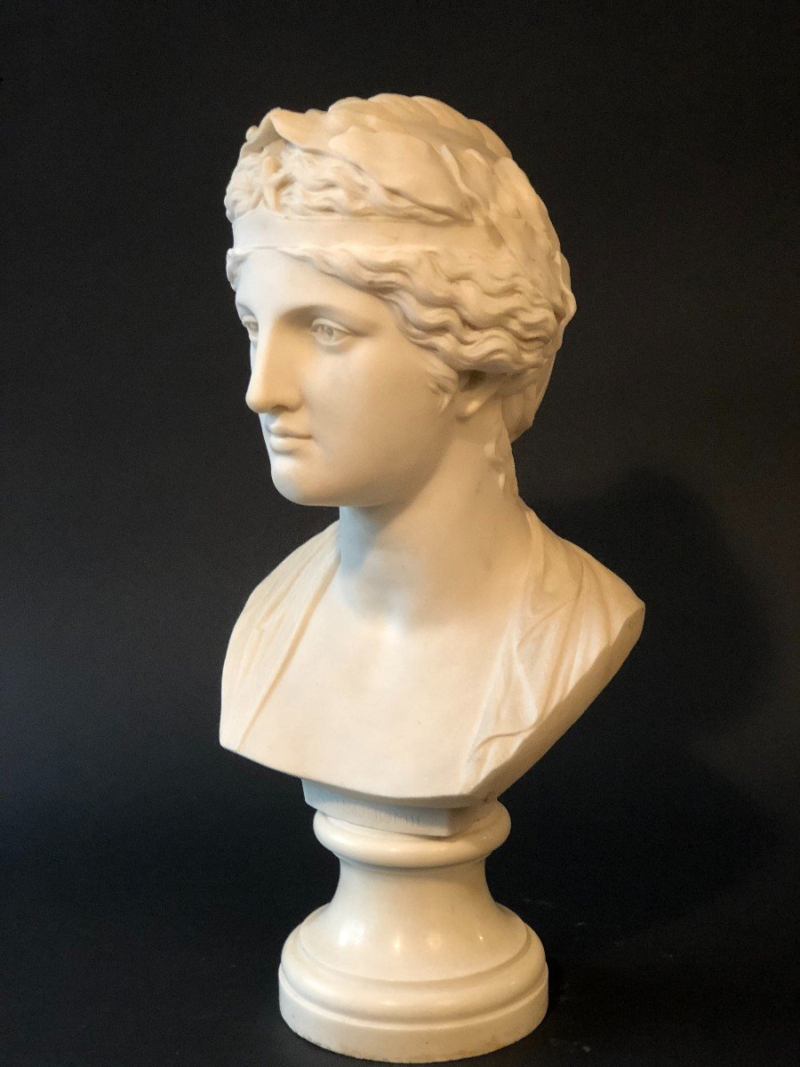  Buste En Marbre Représentant La Muse Uranie - XIXe Siècle  -photo-2