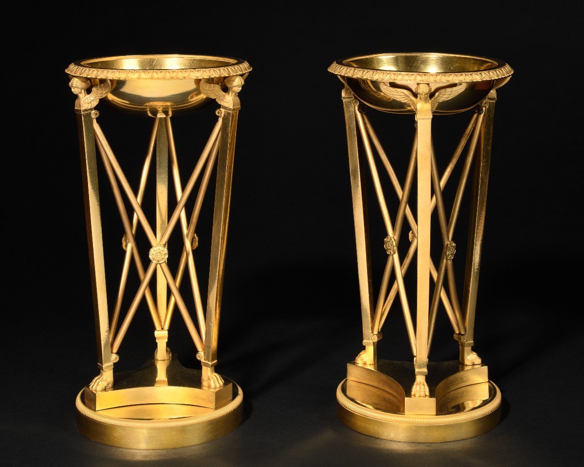 Paire De Coupes Athéniennes – époque Empire 