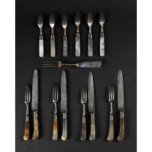 Set Of Agate Cutlery