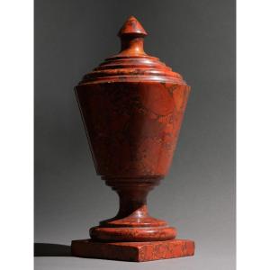 Red Verona Marble Vase - 19th Century