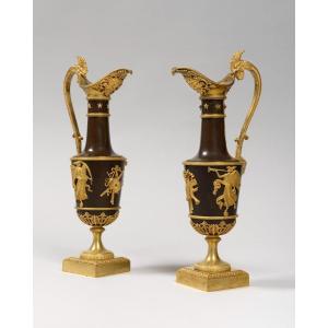 Pair Of Ewers By Claude Galle, Empire Period