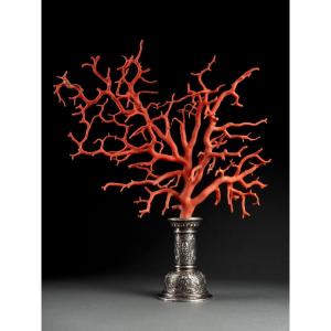 Coral Branch Mounted On A Silver Foot, Flanders 16th Century