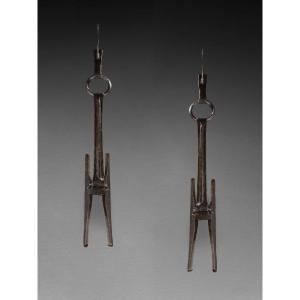 Félix Agostini - Pair Of "étrier" Wall Lights