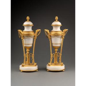  Pair Of Louis XIV Cassolettes Forming A Candlestick