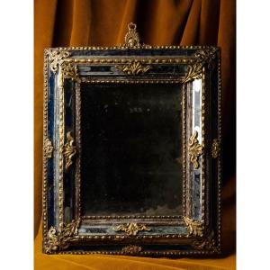 Miroir à parcloses en verre « saphir » de Murano