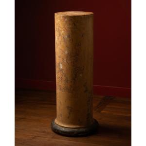 Colonne en scagliole à l'imitation de la breccia gialla