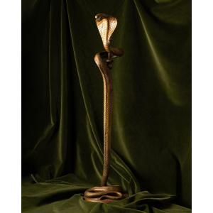 Tall “cobra” Table Lamp, After A Model By Edgar Brandt