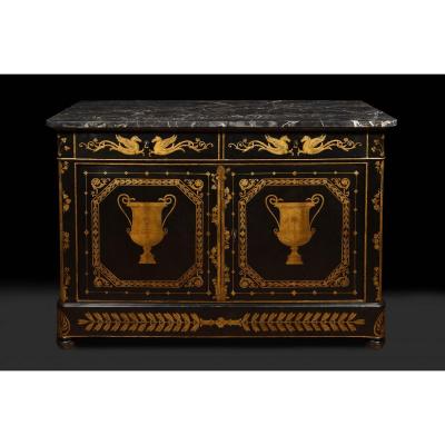 Regency Penwork Comode - England - Circa 1820 -