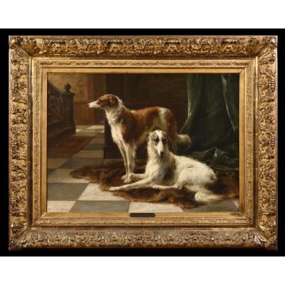 Otto Eerelman (1839 - 1926) - Two Sighthounds