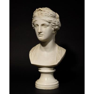 Marble Bust Representing The Muse Urania - 19th Century 