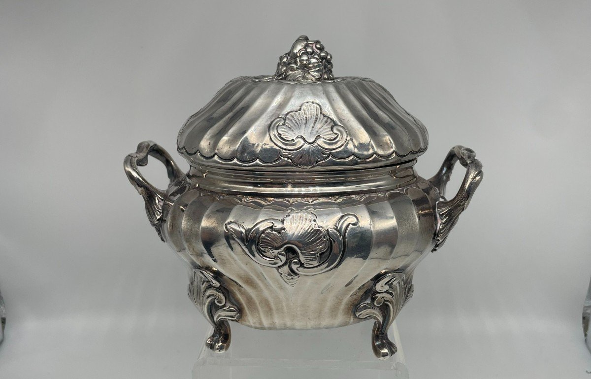 Sugar Bowl / Sugar Pot In Silver 18th Bordeaux 1765-photo-2