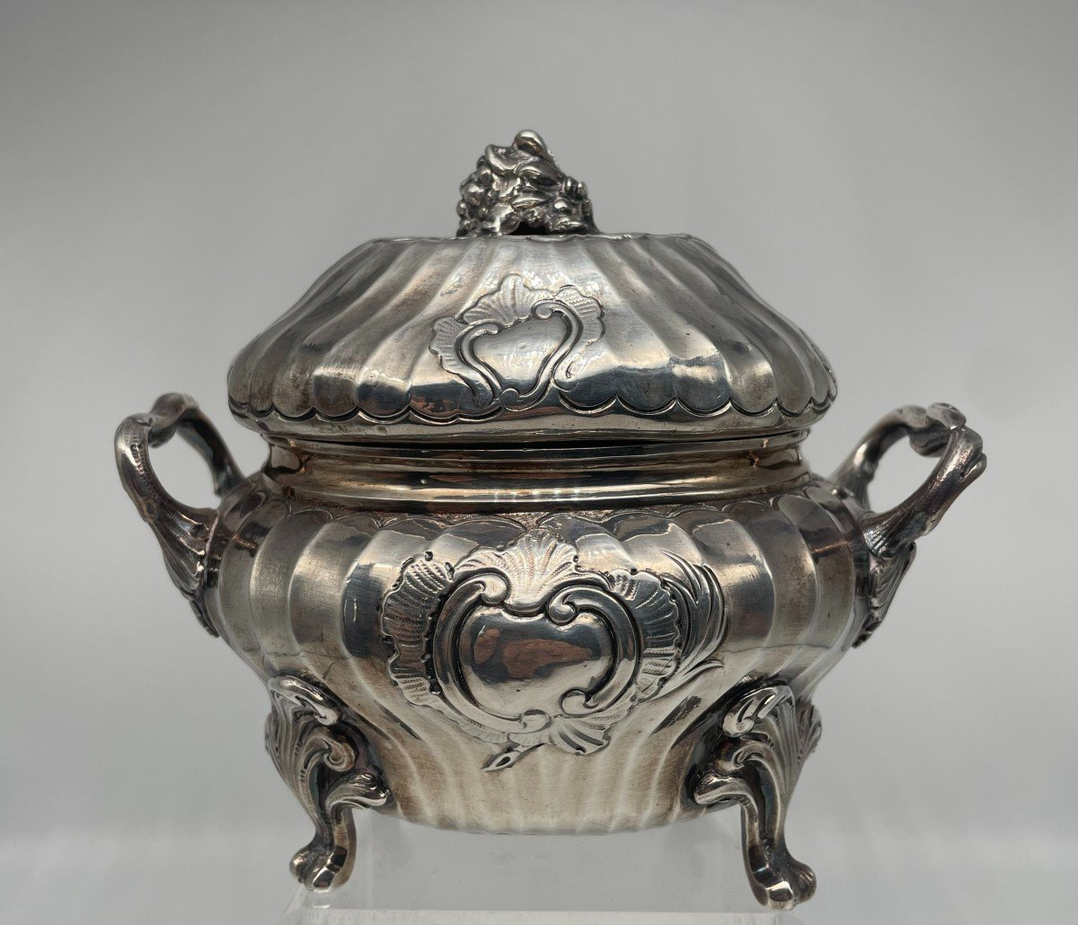 Sugar Bowl / Sugar Pot In Silver 18th Bordeaux 1765