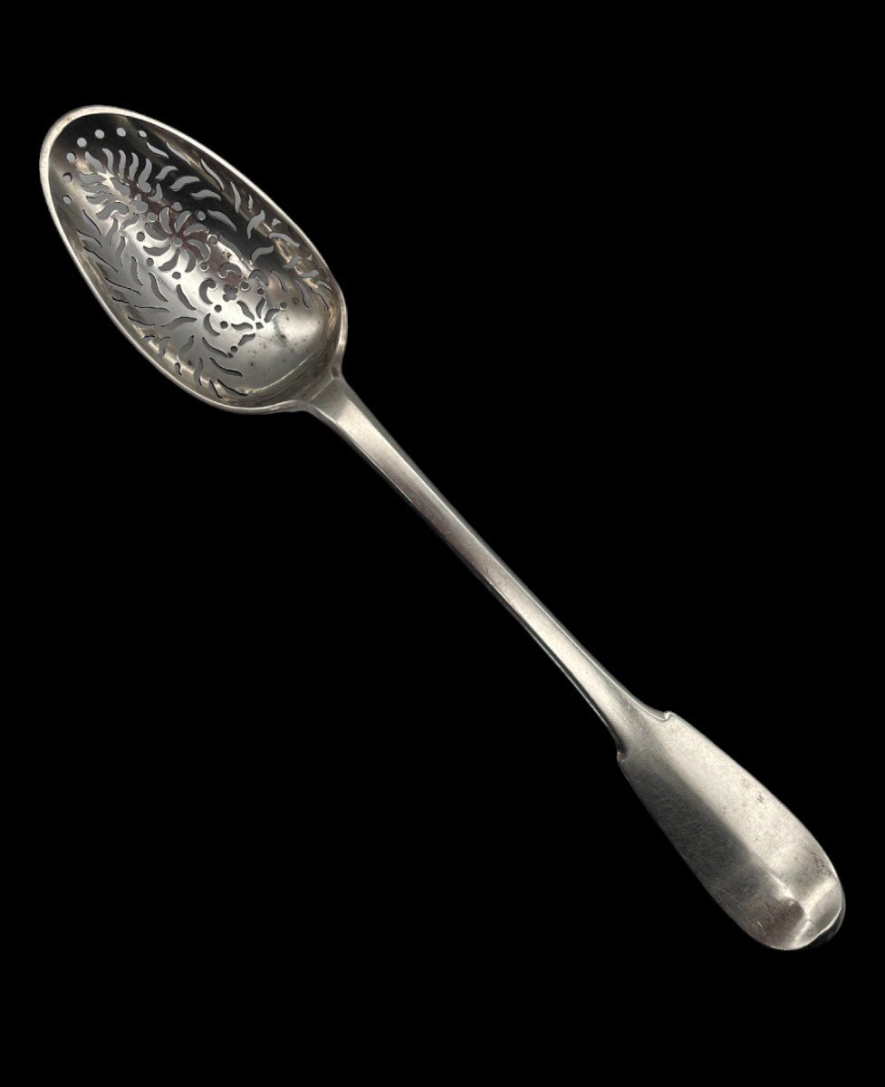 Cuillère à Olives  et sa cuillère à Ragout en argent  XVIIIe  1770 Villefranche De Rouergue -photo-2