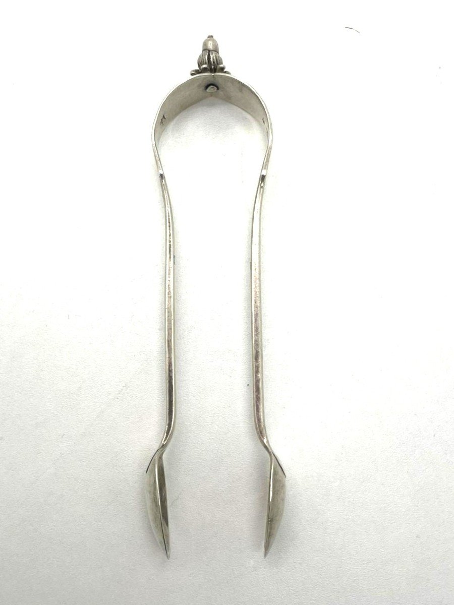 Cognac Sugar Tongs In Silver 18th Century 1766-1775 -photo-3