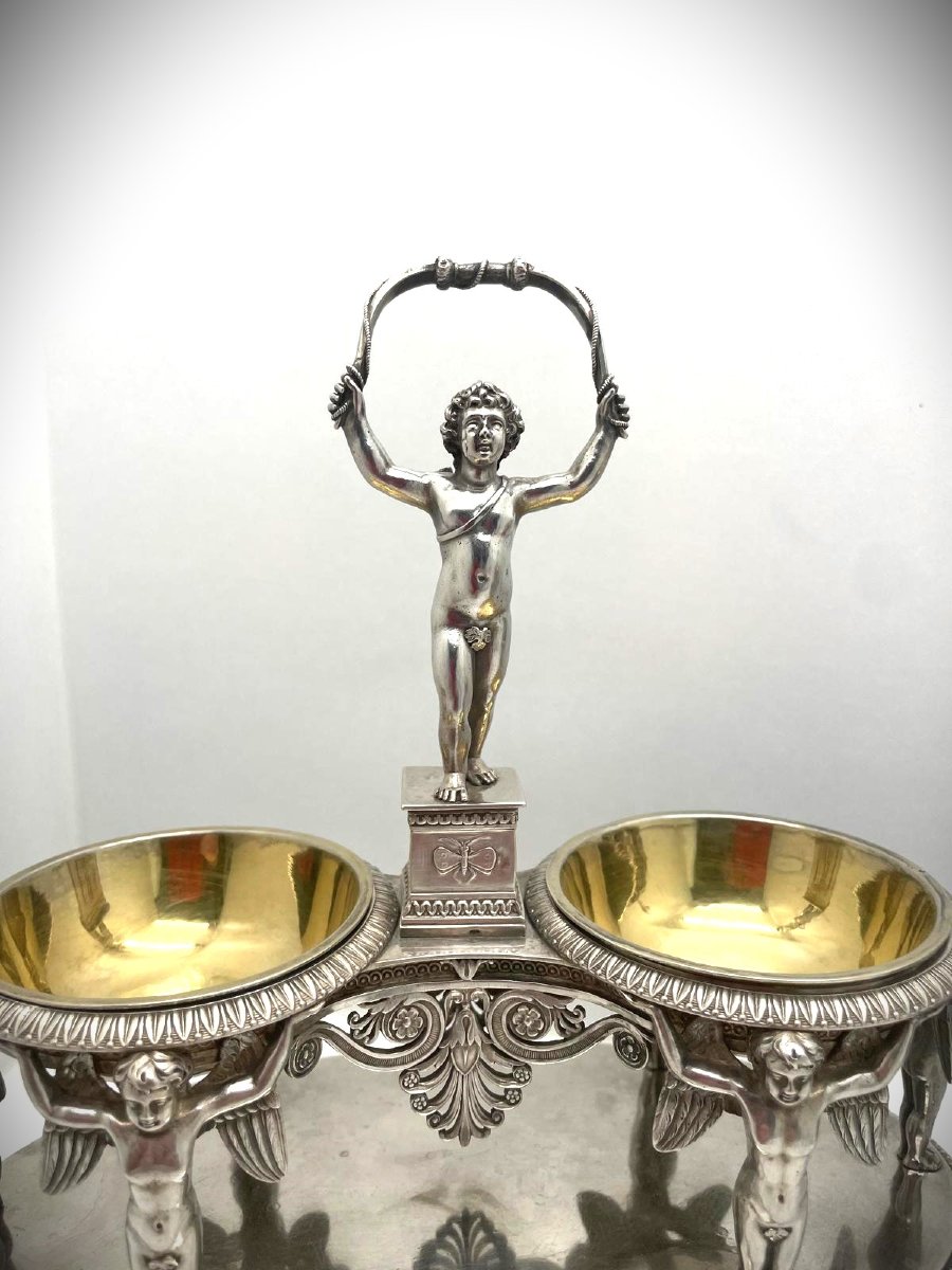 Biennais Martin Guillaume Imposing Pair Of Double Silver Salt Cellars -photo-3