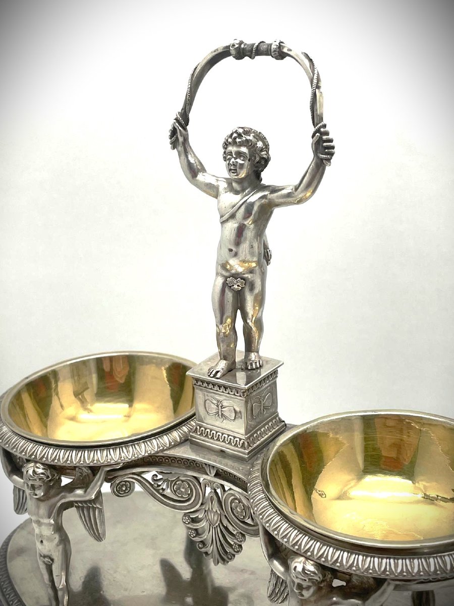 Biennais Martin Guillaume Imposing Pair Of Double Silver Salt Cellars -photo-3