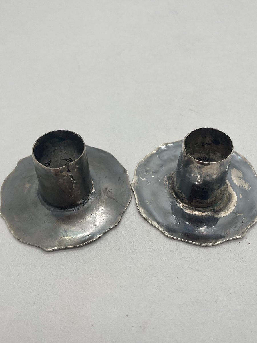 Paire de Bobèches en argent Paris 1747-photo-2