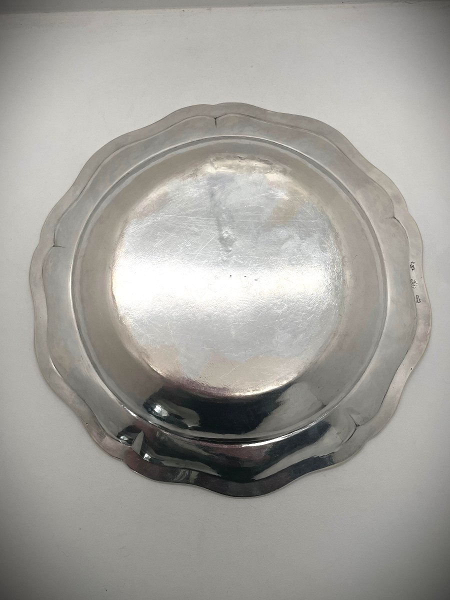 Paris 1731 Large Round Silver Platter, 18th Century-photo-2