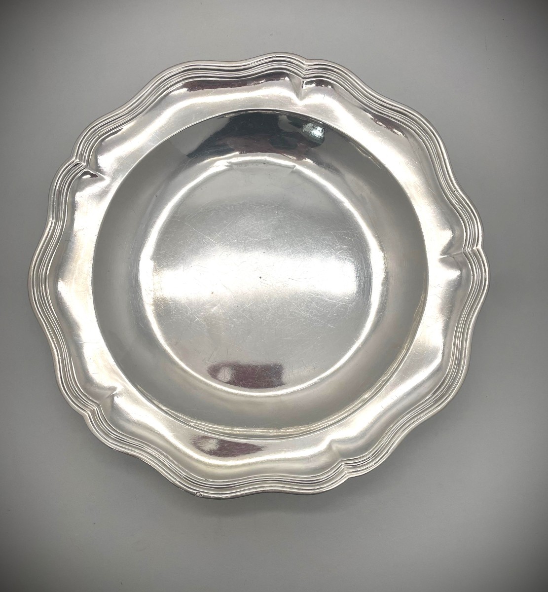 Paris 1731 Large Round Silver Platter, 18th Century