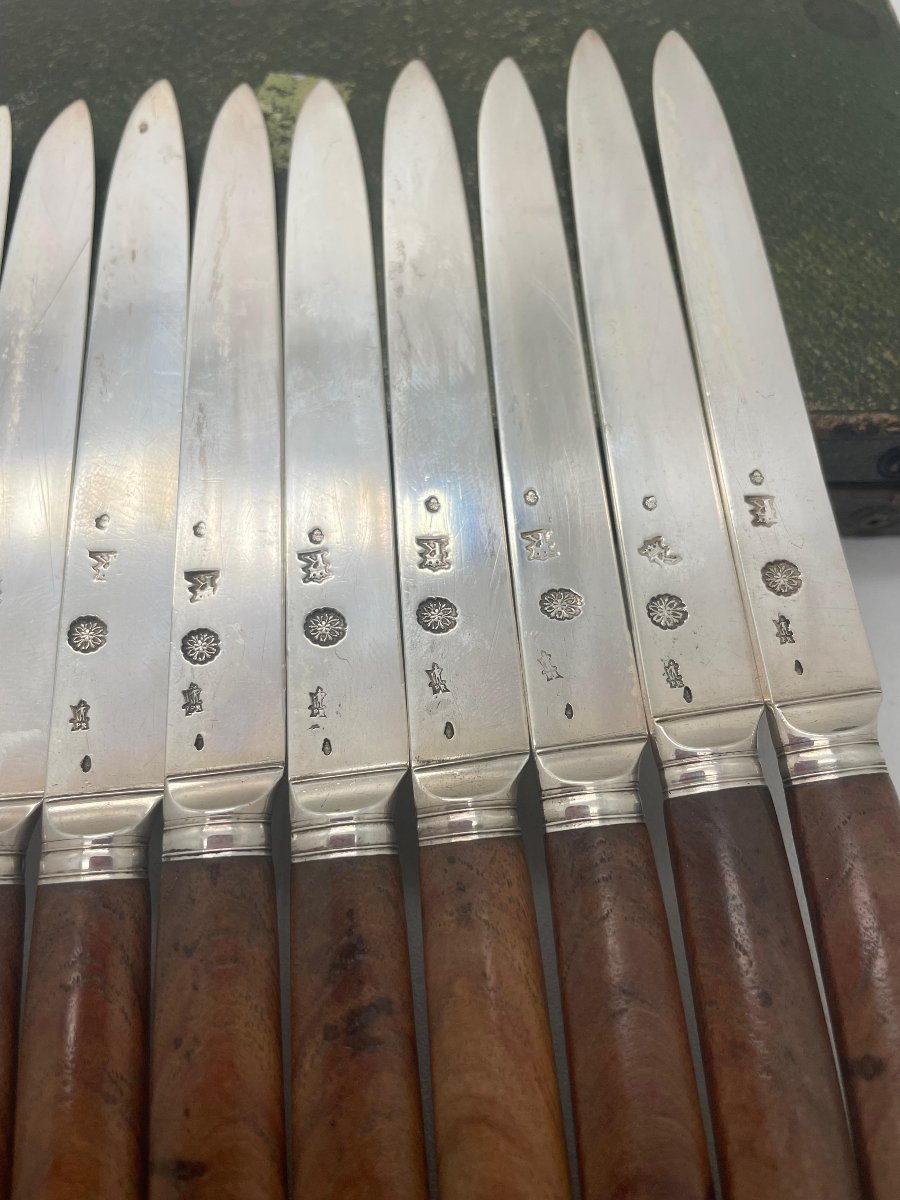 PARIS 1773 Suite de Couteaux en argent XVIIIe-photo-2