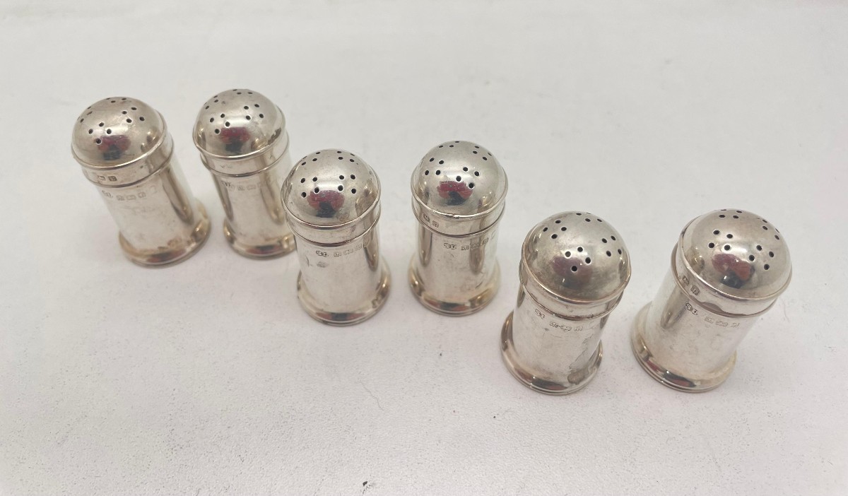 Birmingham 1860 Suite Of 6 Silver Salt Cellars