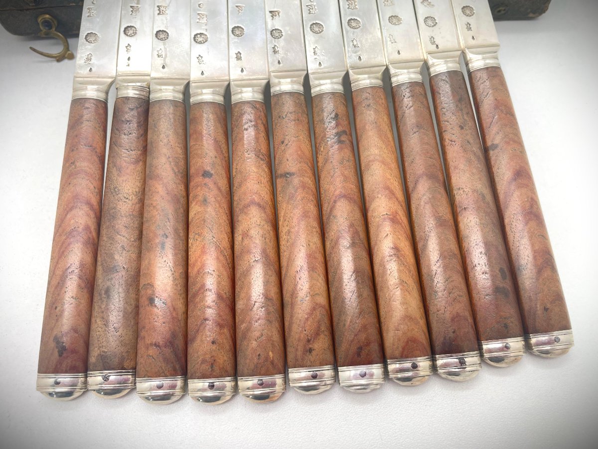 PARIS 1773 Suite de couteaux en Argent 18eme.-photo-3