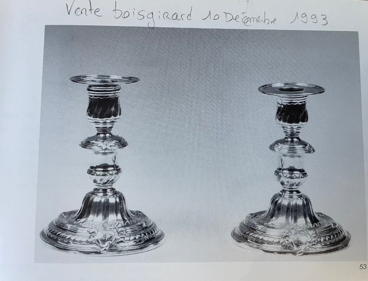 Alexis Loir III Pair Of Silver Table Candlesticks, 1747 -photo-5