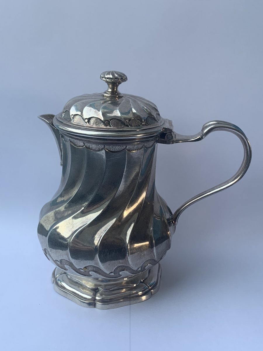 Crémier / Moutardier En Argent  XVIIIe 1748 -photo-4