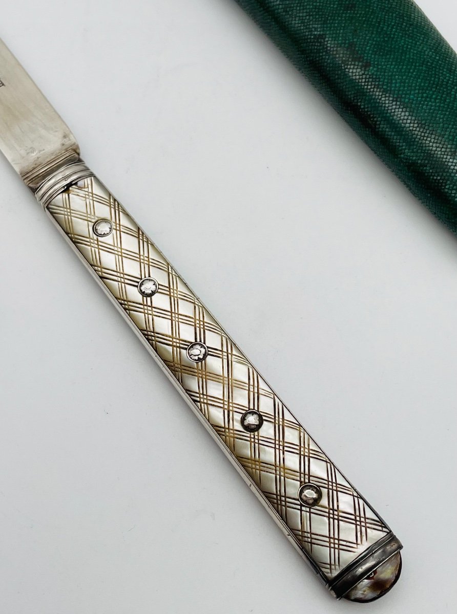 Couteau à Système XVIIIeme En Argent 1773 -photo-3