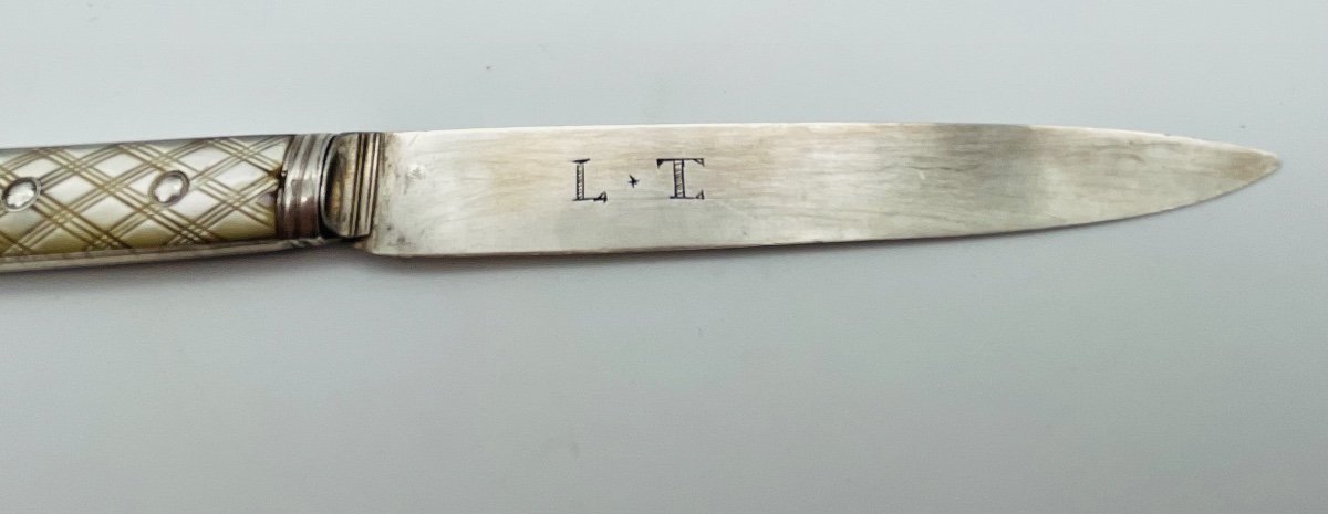 Couteau à Système XVIIIeme En Argent 1773 -photo-3