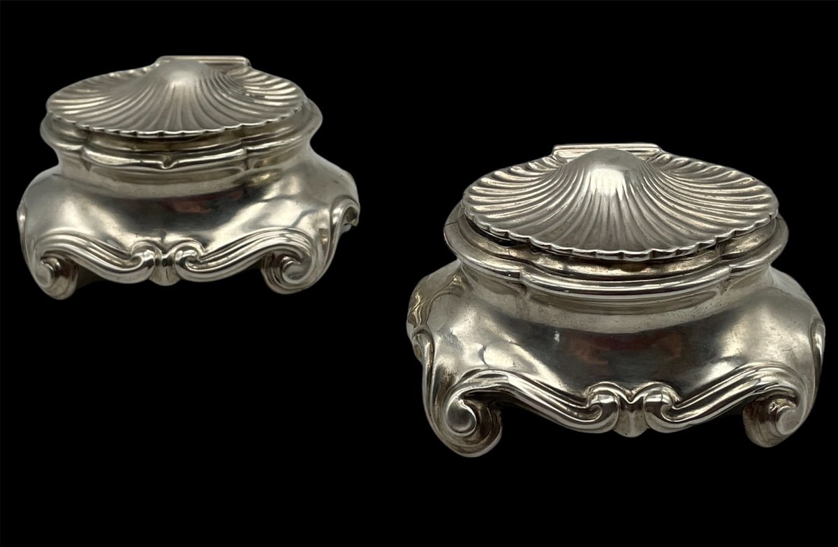 Paire De Salières En Argent XVIIIe 1749 Balzac 