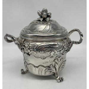 Sugar Bowl / Sugar Pot In Silver 18th 1754