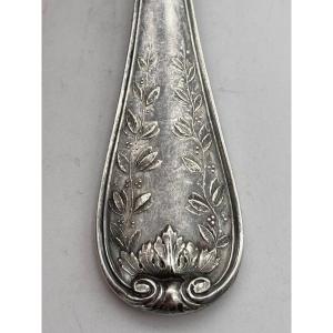 18th Century Silver Olive Spoon