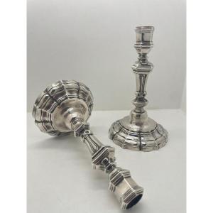 Small Silver Candlesticks, Rennes 1740 