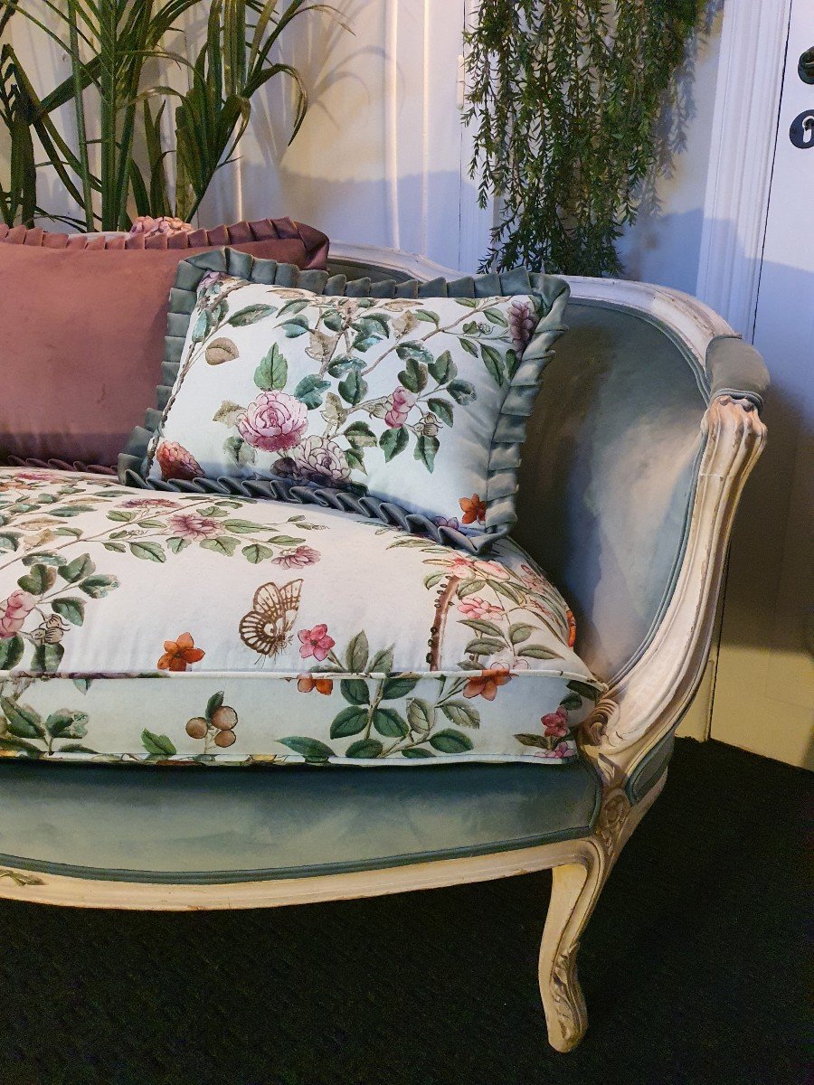 Banquette Peinte De Style Louis XV-photo-4