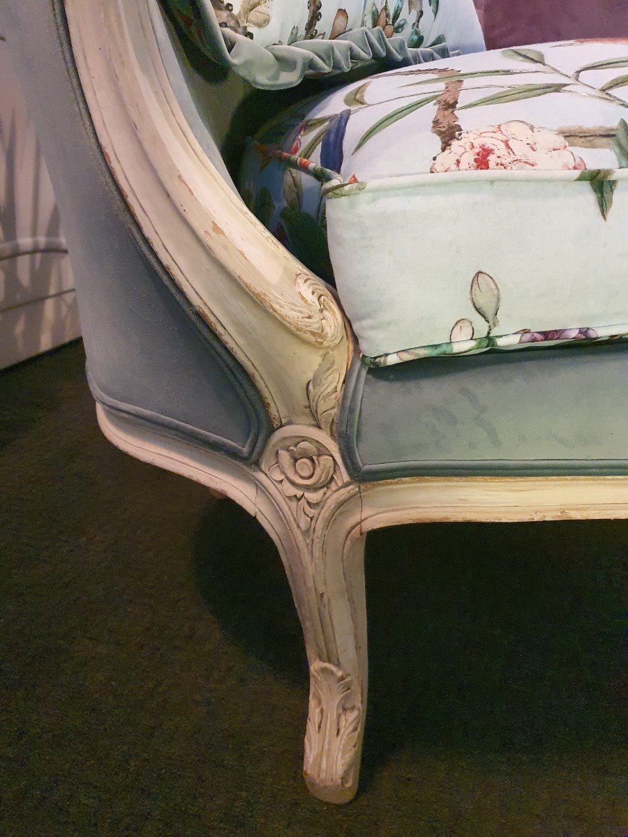 Banquette Peinte De Style Louis XV-photo-4