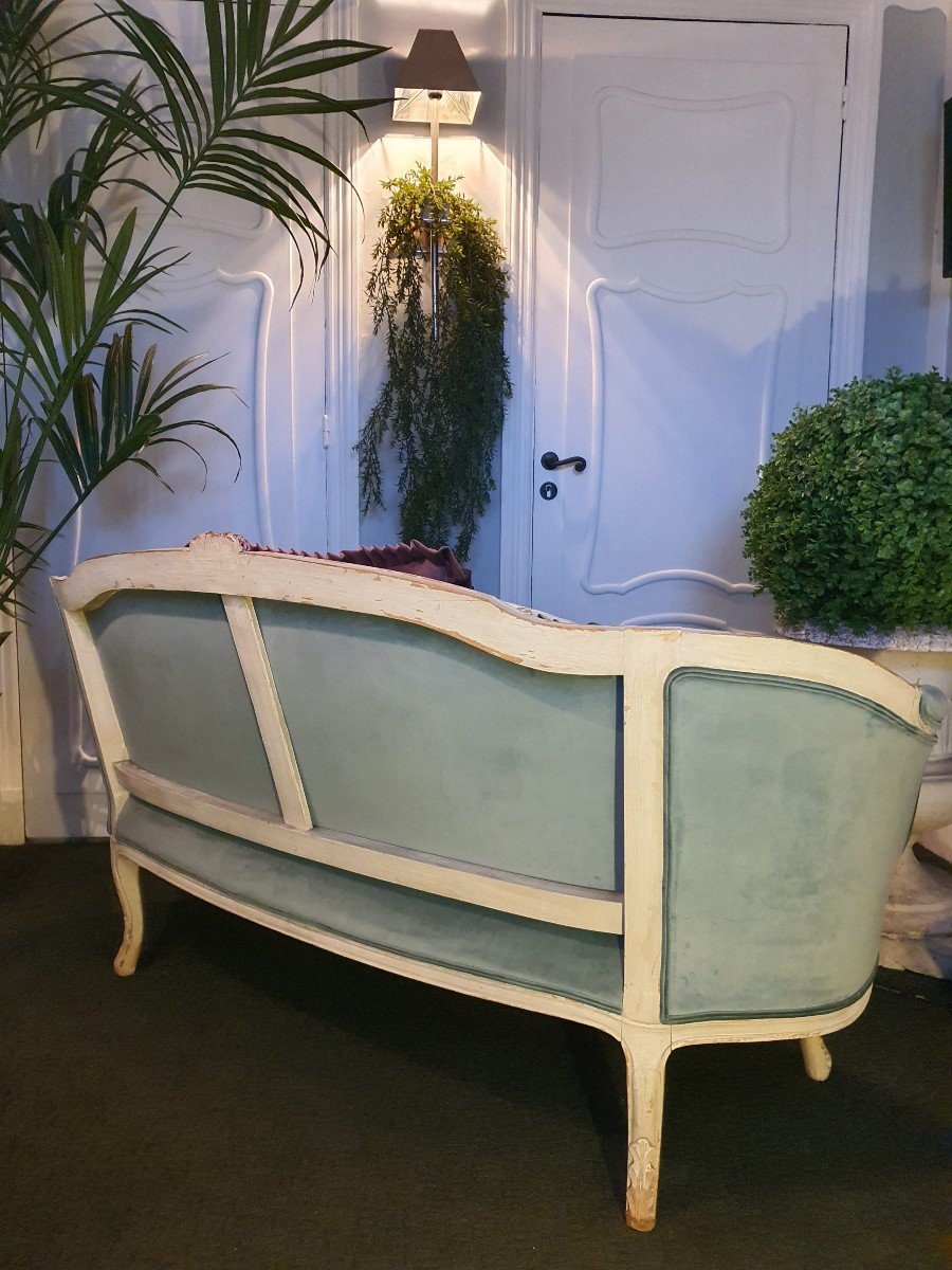 Banquette Peinte De Style Louis XV-photo-5