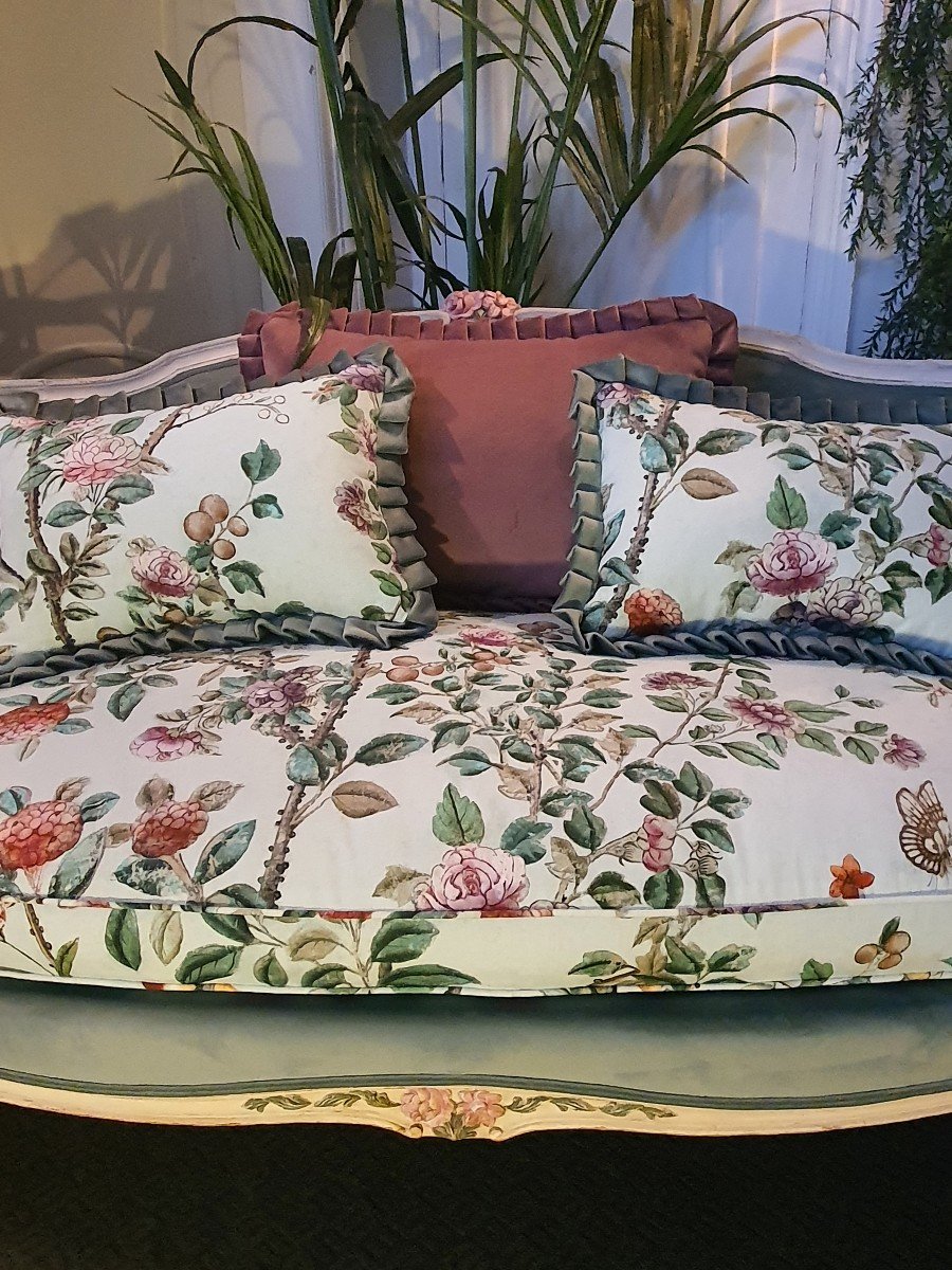 Banquette Peinte De Style Louis XV