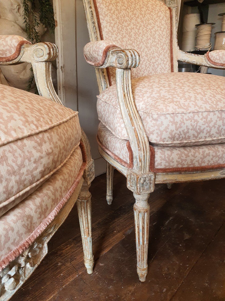 Pair Cabriolets Louis XVI Period-photo-6