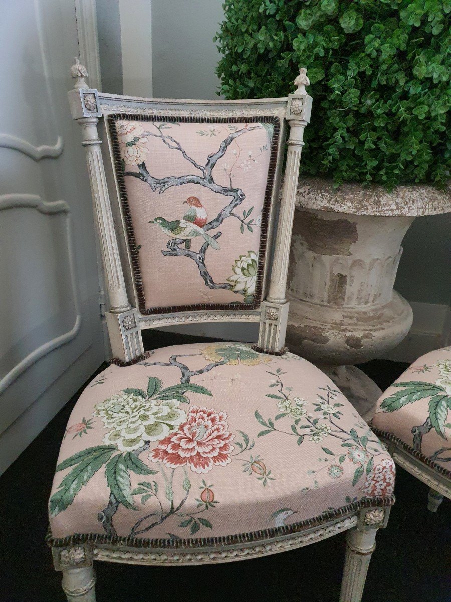Paire Petites Chaises Style Louis XVI -photo-1
