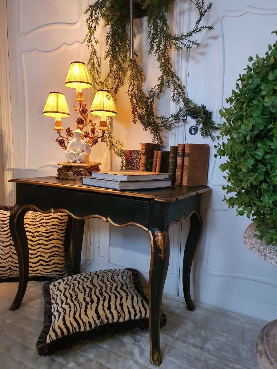18th Century Blackened And Gilded Wood Console -photo-3