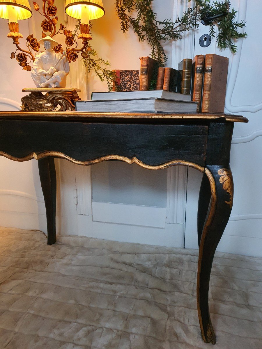 18th Century Blackened And Gilded Wood Console -photo-3
