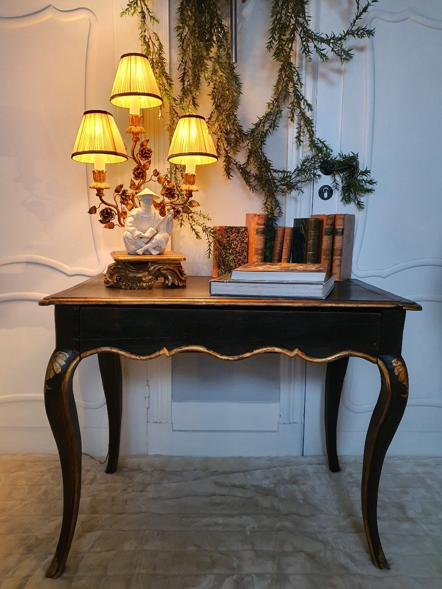18th Century Blackened And Gilded Wood Console -photo-4