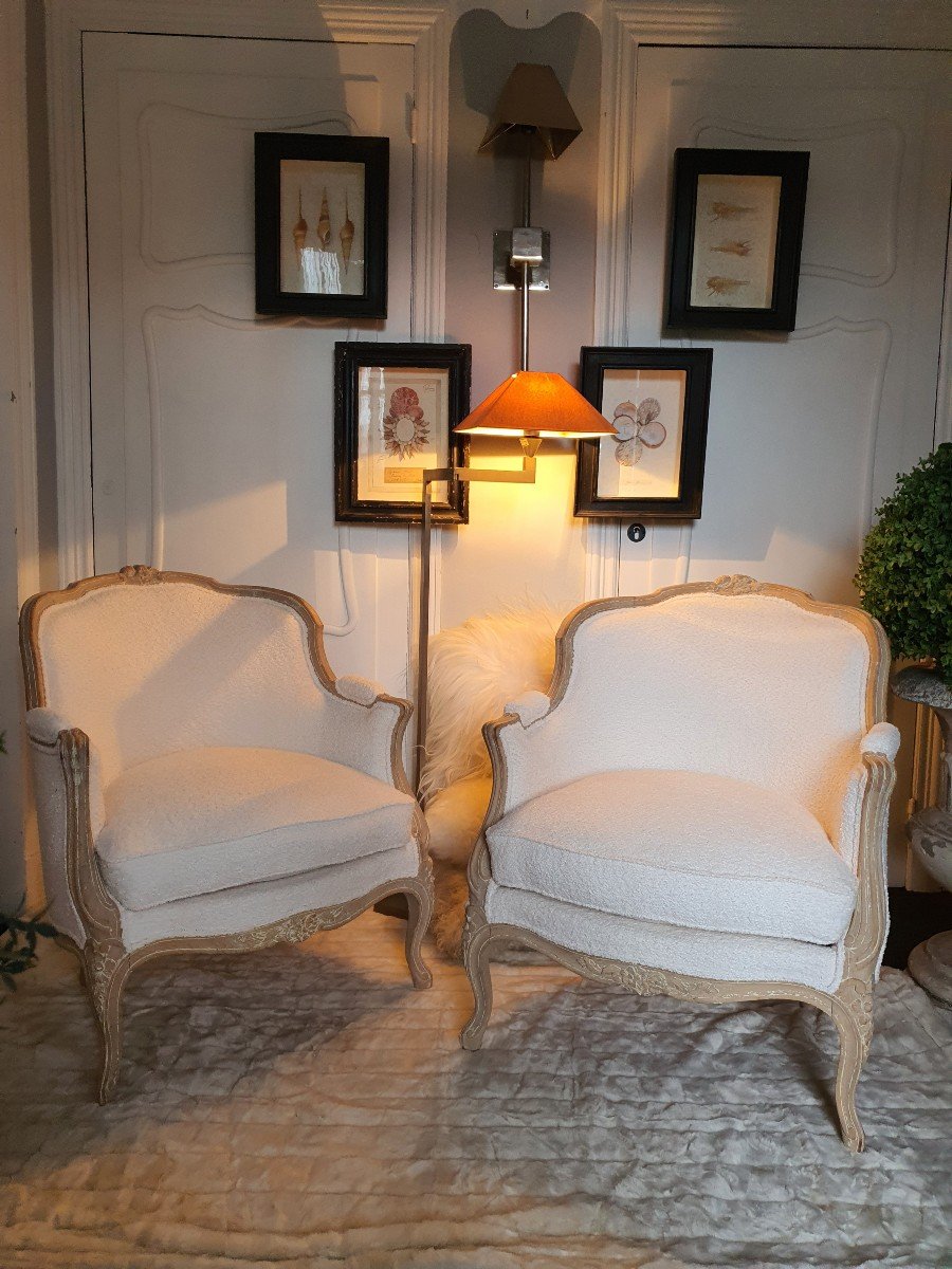 Paire De Bergères Style Louis XV-photo-2